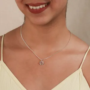Daily Wear Silver Shiny Round in Round Necklace