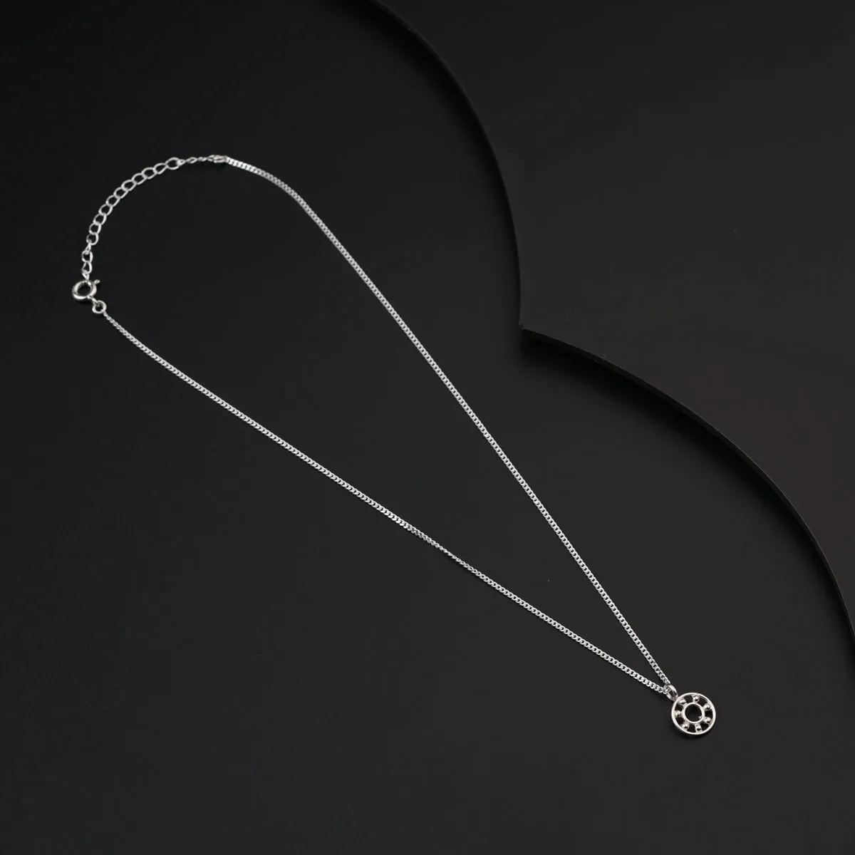 Daily Wear Silver Shiny Round in Round Necklace
