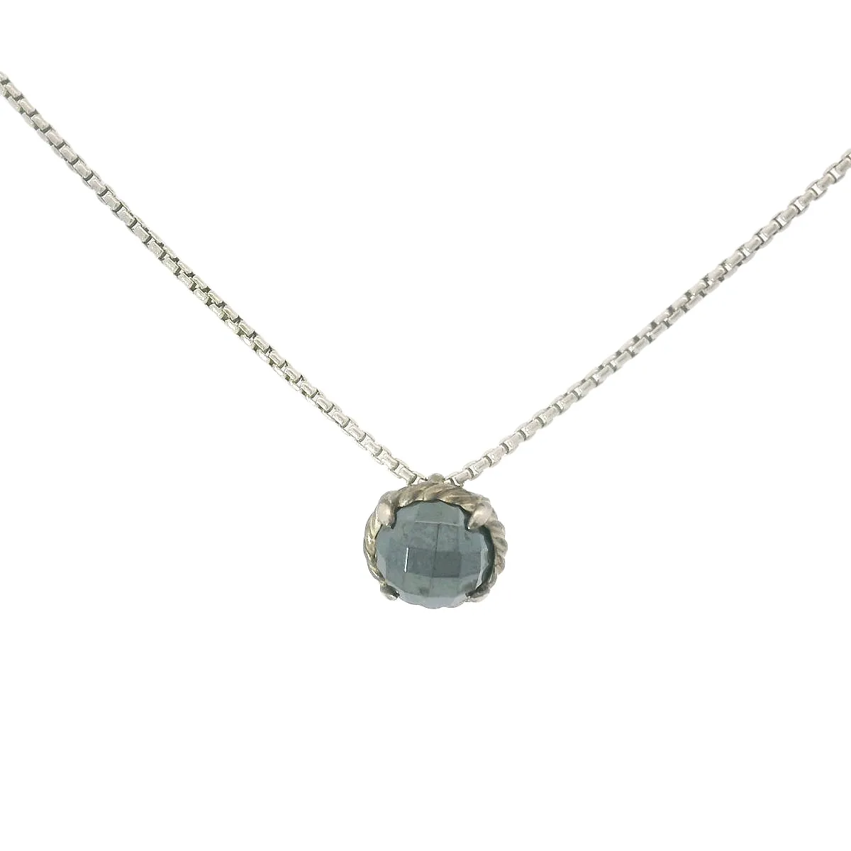 David Yurman Chatelaine Hematite Pendant Necklace