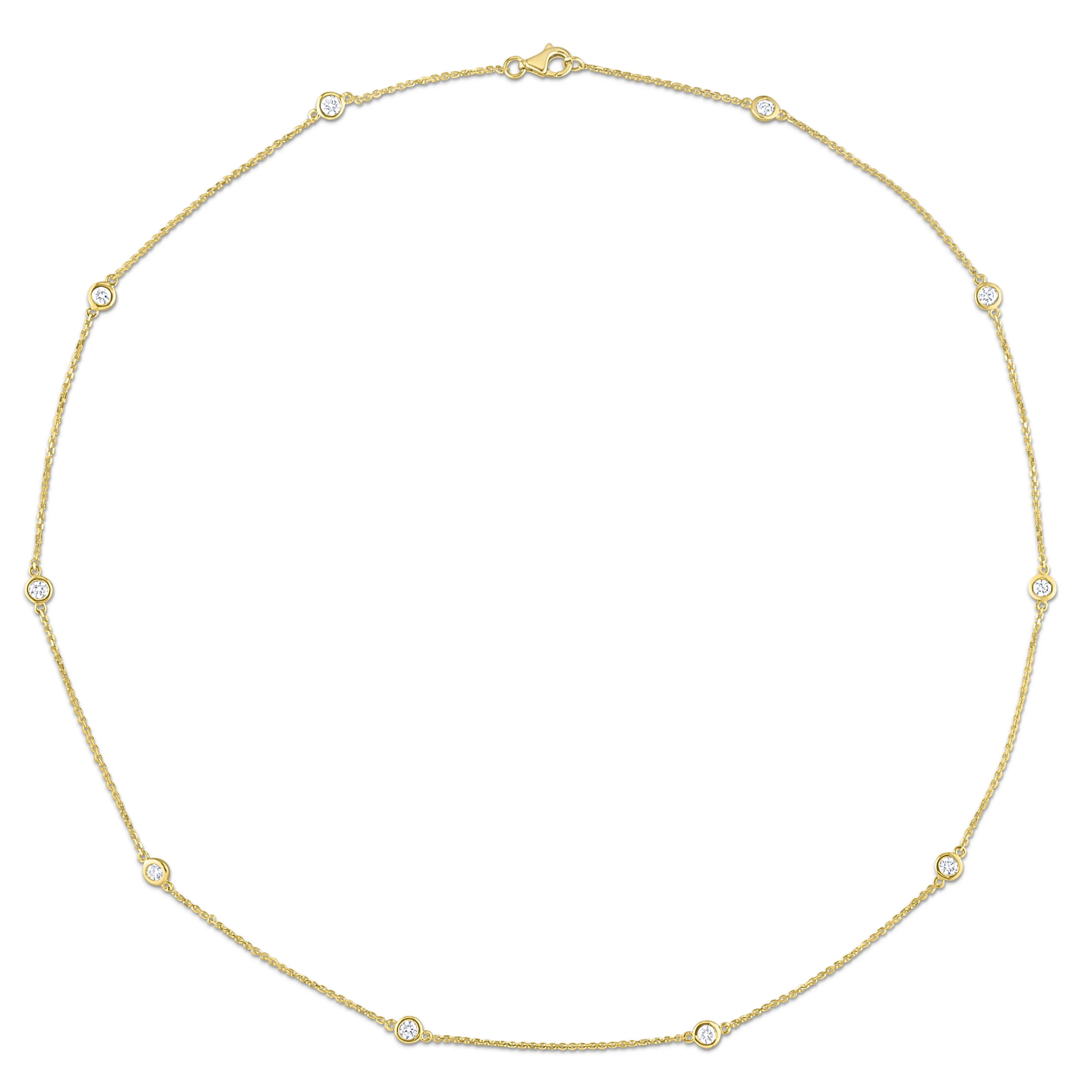 Diamond By The Yard Station Necklace 18"
