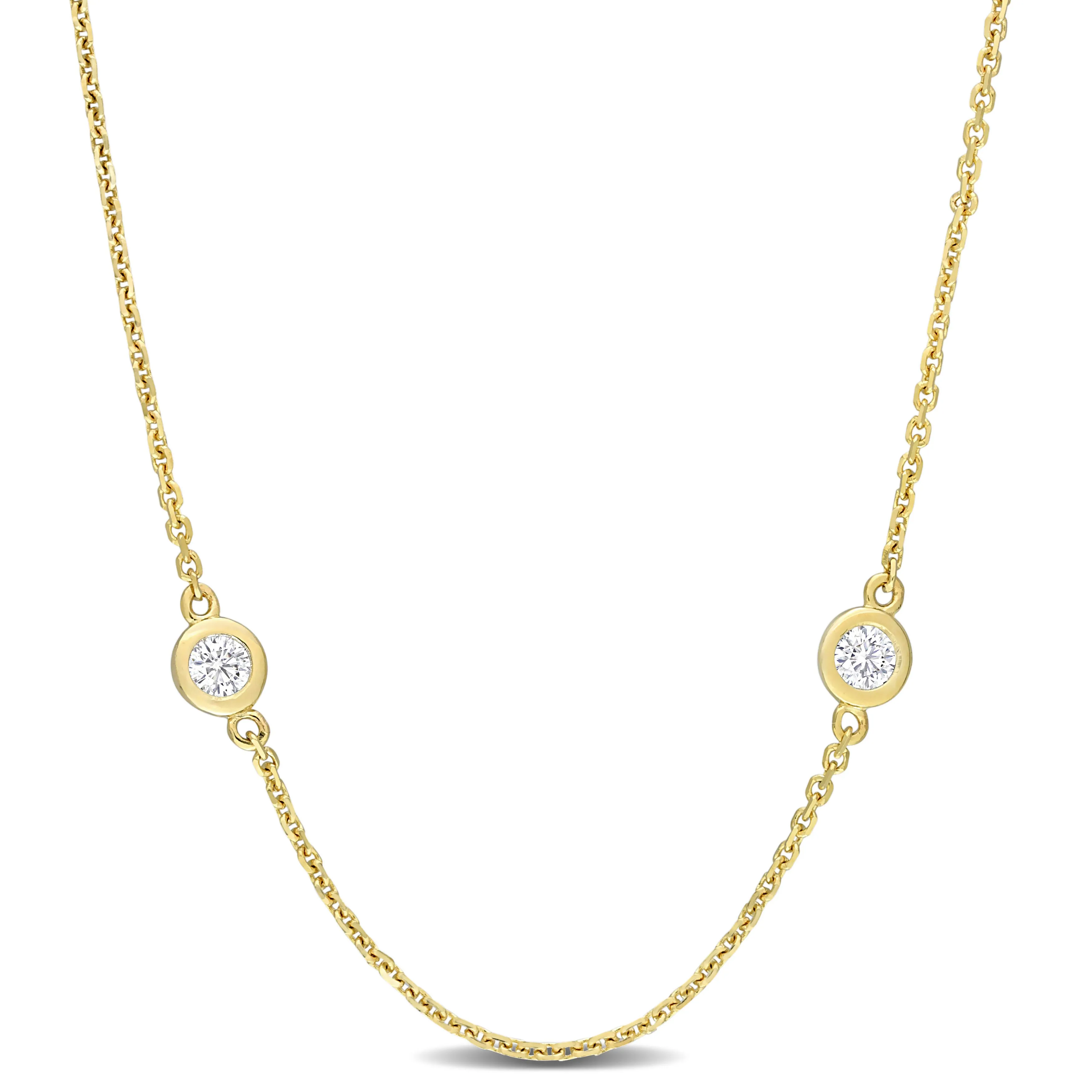 Diamond By The Yard Station Necklace 18"