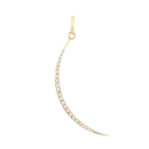 Diamond Thin Crescent Charm 14K