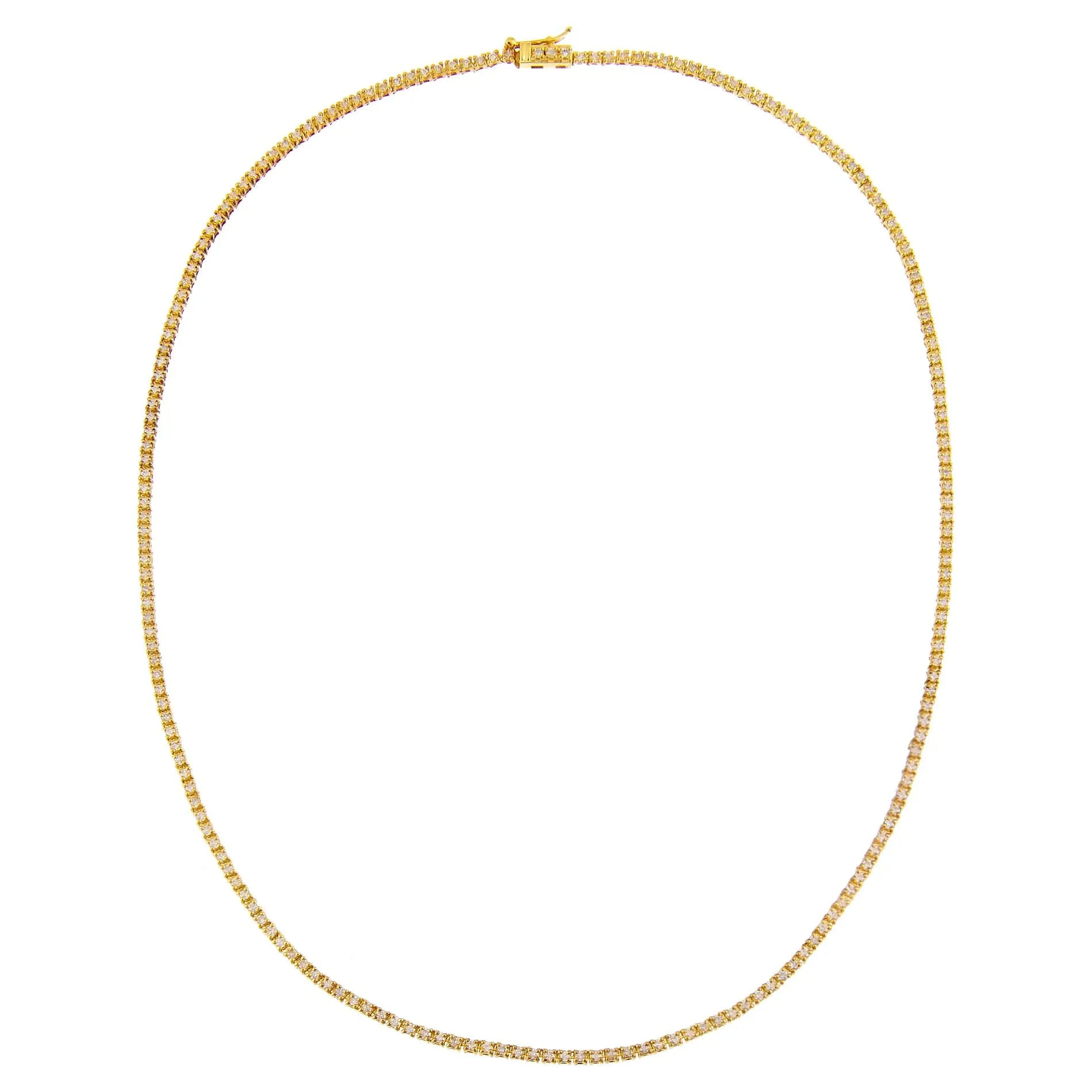 Diamond Thin Dainty Tennis Necklace 14K