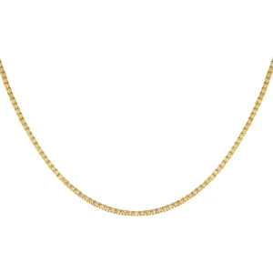 Diamond Thin Dainty Tennis Necklace 14K