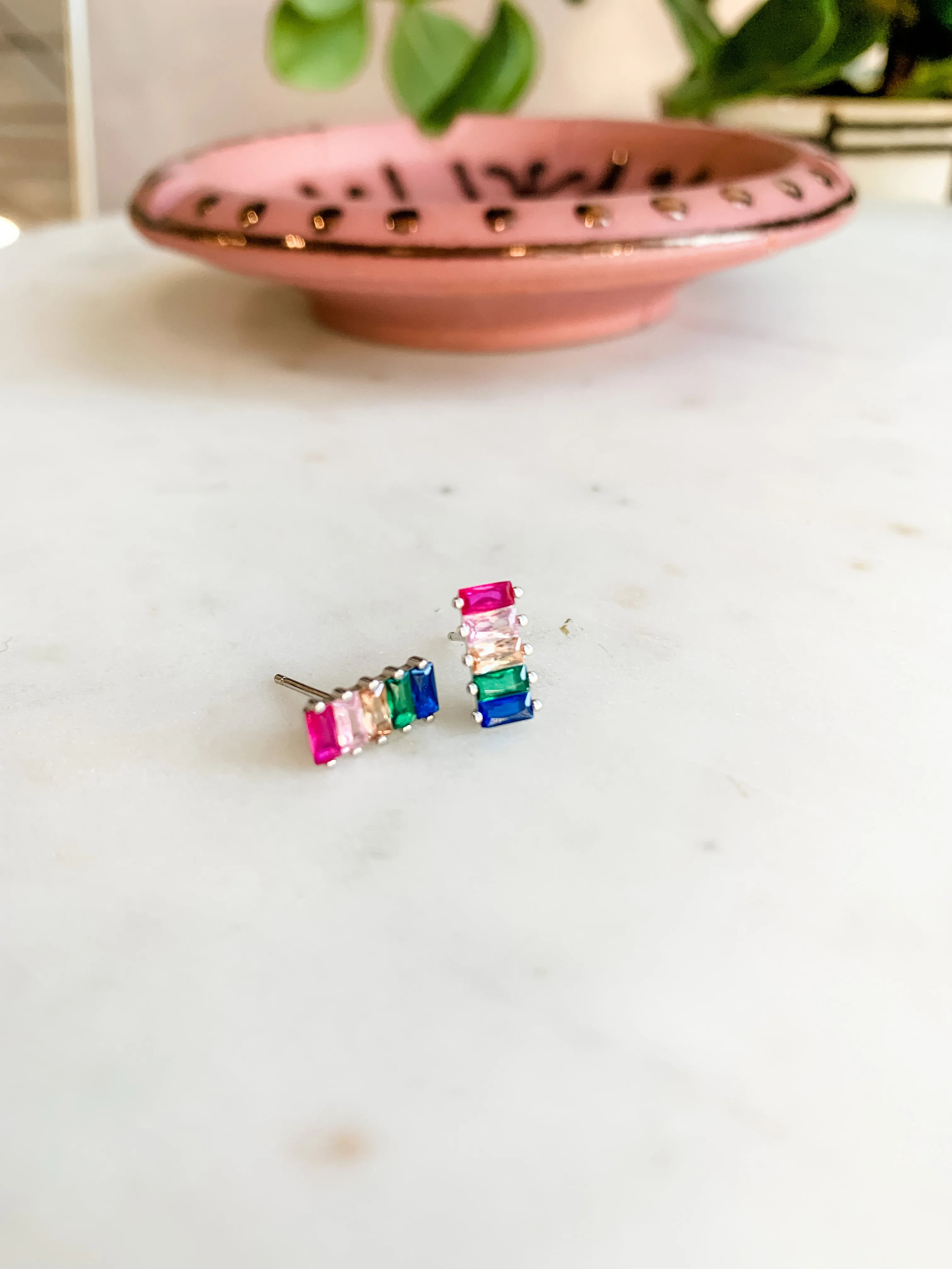 Disco Fever Rhinestone Stud Earrings