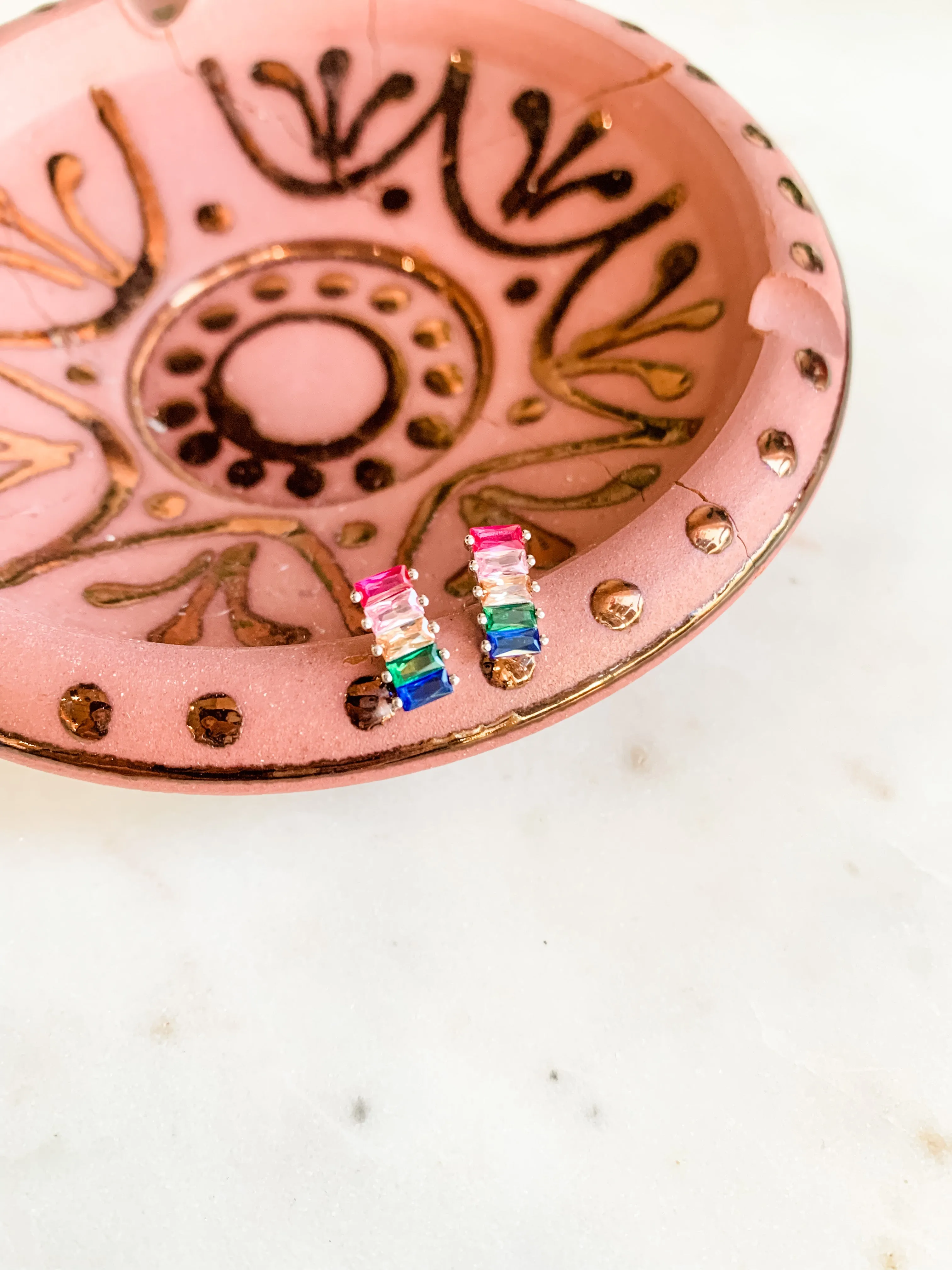 Disco Fever Rhinestone Stud Earrings