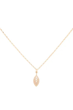 DNB354 - ORGANIC LEAF CAST PENDANT BRASS NECKLACE