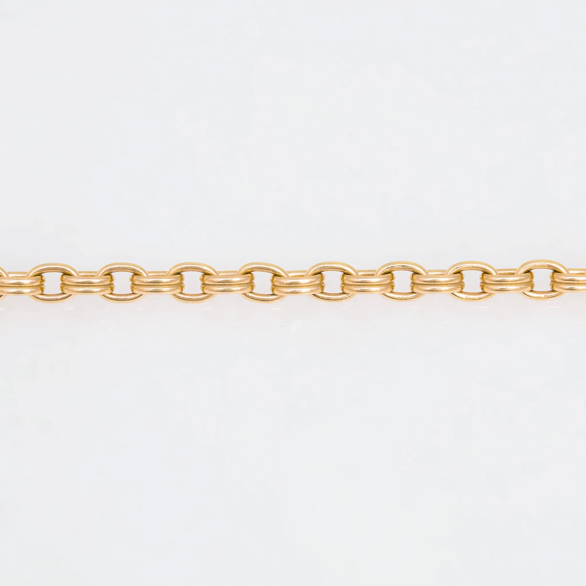 Double Chain Necklace, 18K Yellow Gold, Medium Link, 18"
