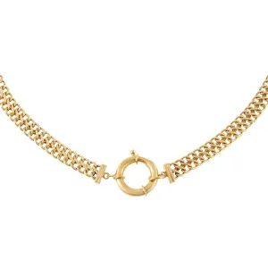 Double Cuban Toggle Necklace 14K