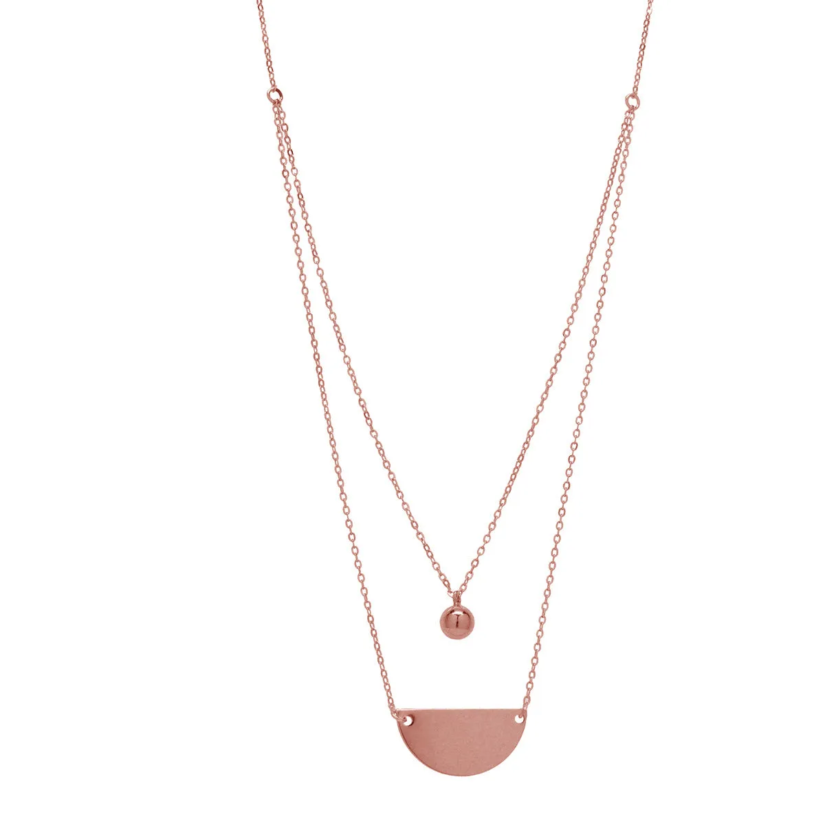 Double Layer Half Circle & Ball Necklace