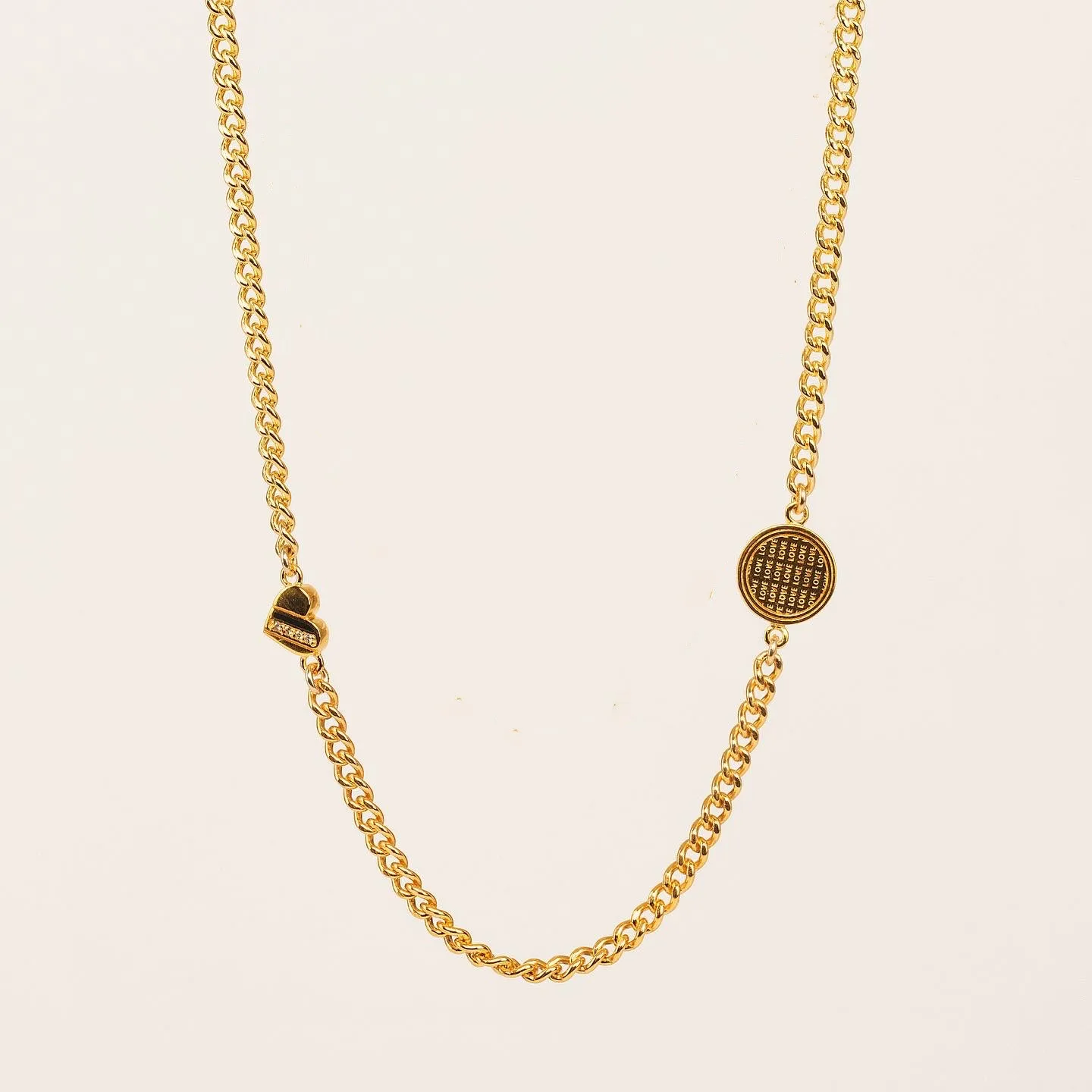 Double Spaced Love Charm Necklace