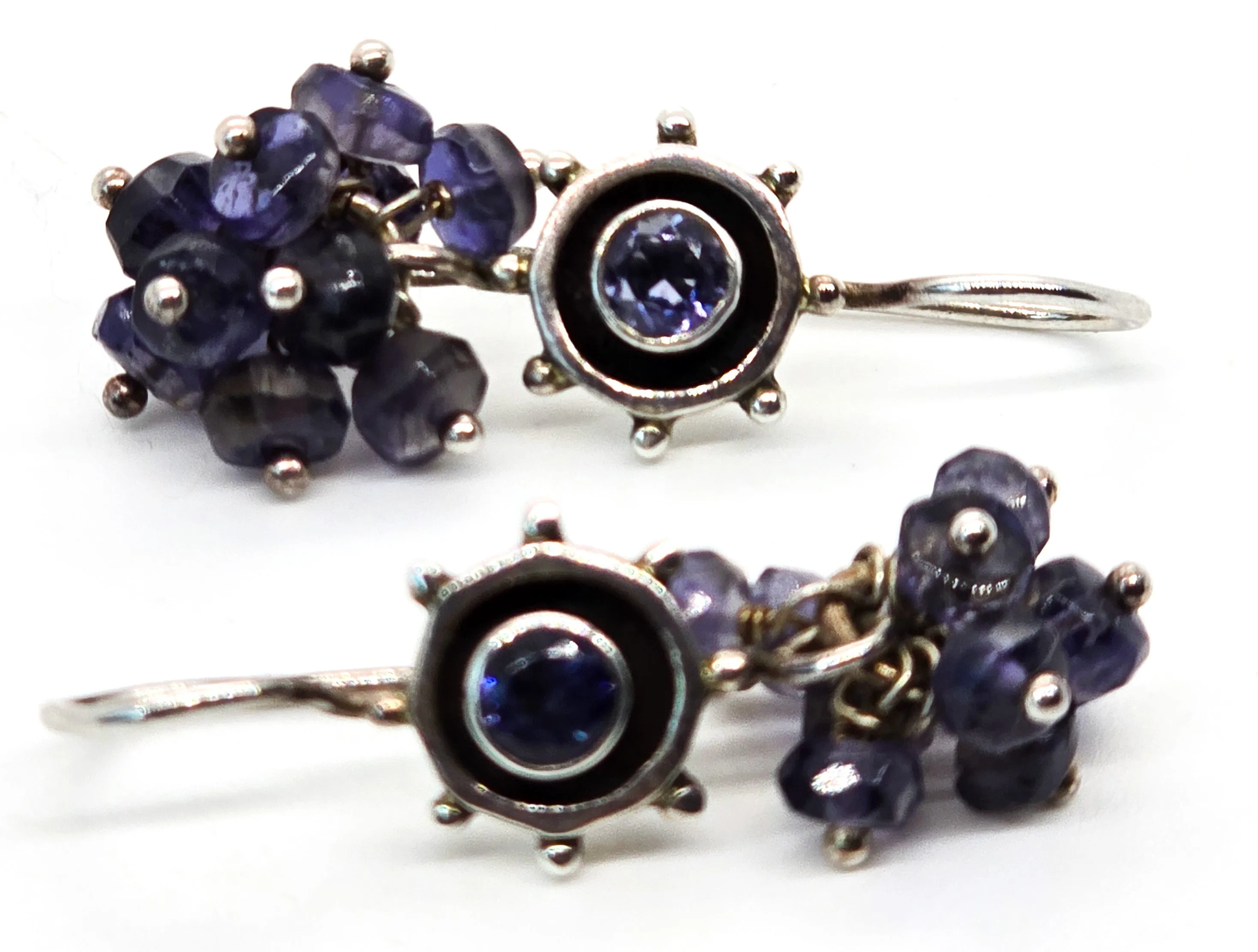 DP Doug Paulus India Iolite Sterling silver gemstone vintage sterling silver earrings