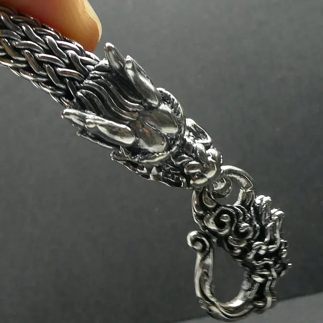 Dragon Bracelet, Heavy Woven 925 Sterling Silver