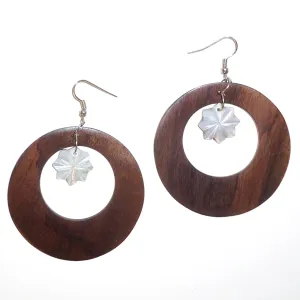 Ebony & Shell Earrings - Star
