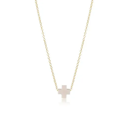 egirl 14" Necklace Gold Off-White Signature Cross