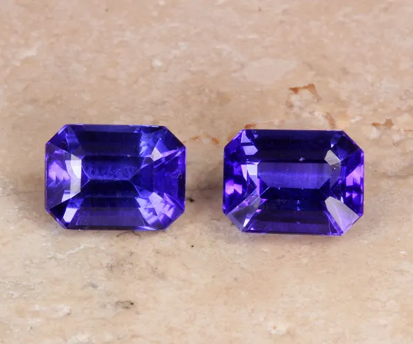Emerald Cut Tanzanite Matched Pair 4.04 Carats