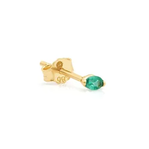 Emerald Marquise Screw Back Earring