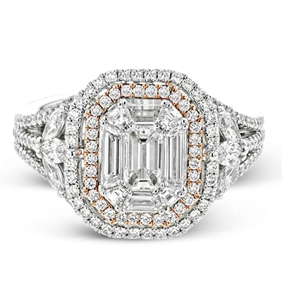 Engagement Ring in 18k Gold with Diamonds