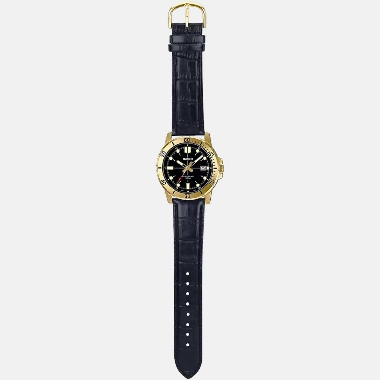 Enticer Men's Analog Leather Watch A1369 - MTP-VD01GL-1EVUDF