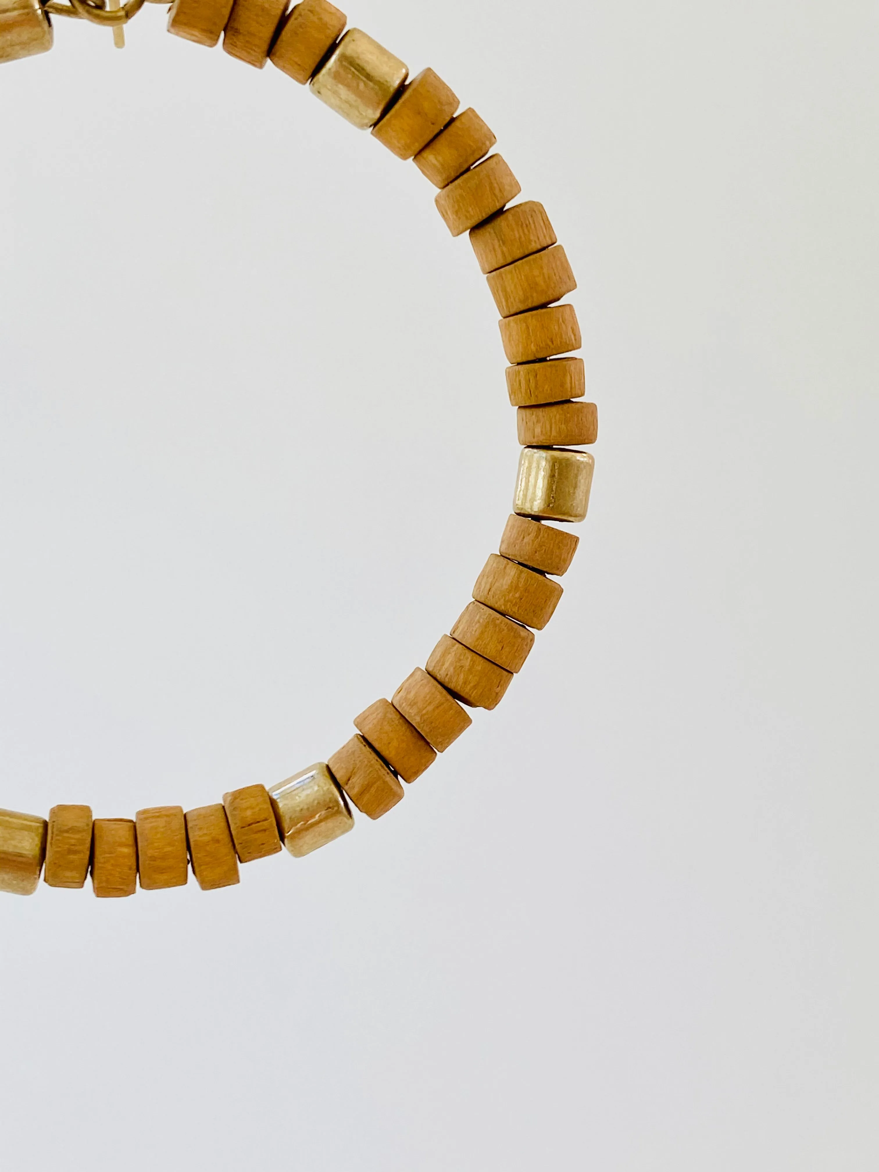 ER128 WOOD HOOP EARRINGS