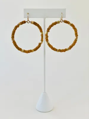 ER128 WOOD HOOP EARRINGS