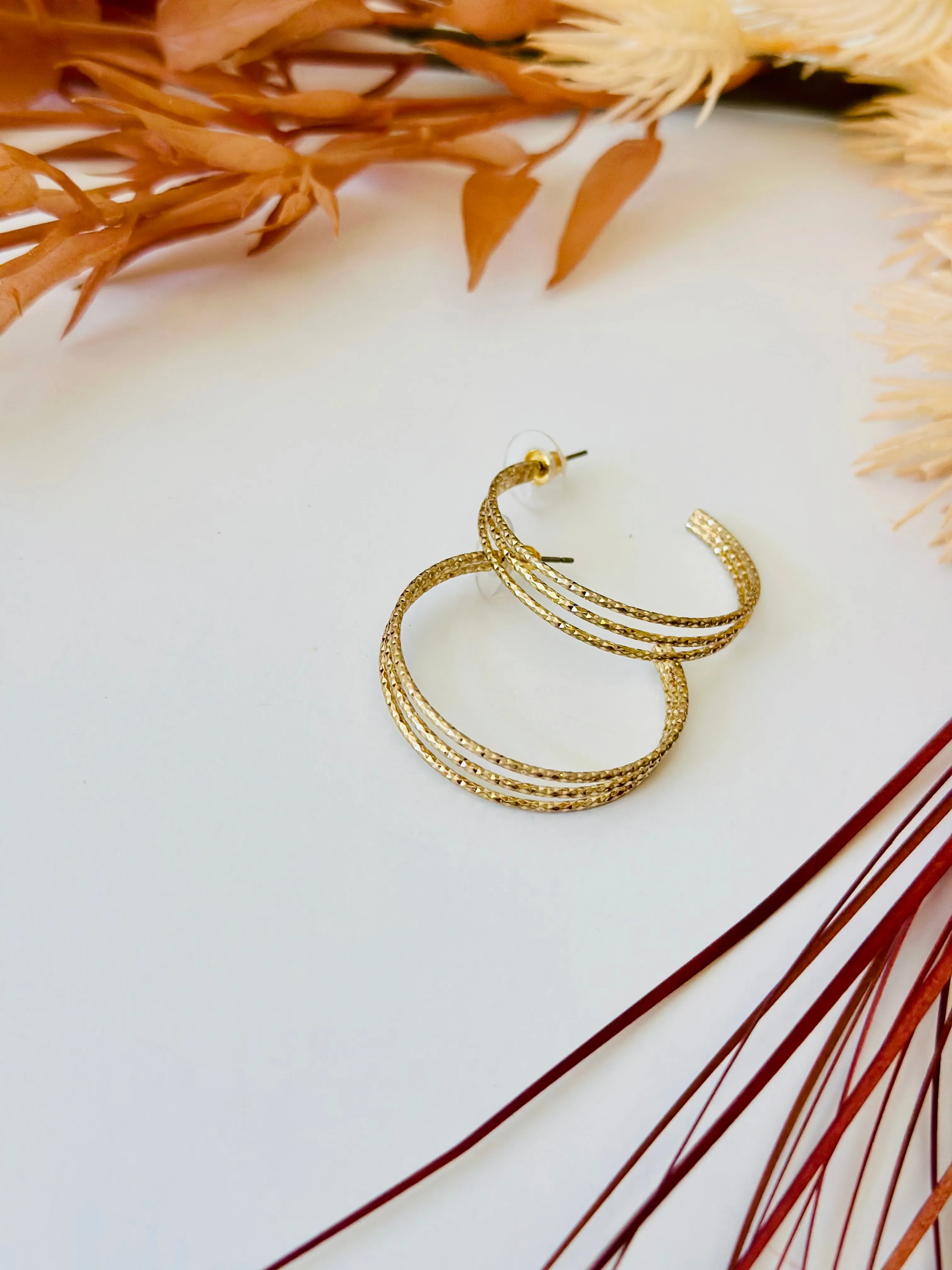 ER266 DIACUT HOOP EARRINGS