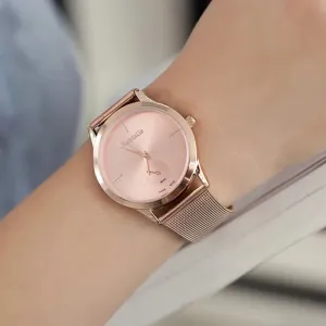 Fashion Alloy Belt Mesh Watches Unisex Women Watches Casual Couple Quartz Wristwatch Relogio Feminino Saat Watches For Women