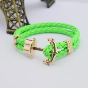 Fashion Punk Leather Bracelet Men Gold Anchor Bracelet Christmas Gift tom Hope Friendship Feme Bracelets