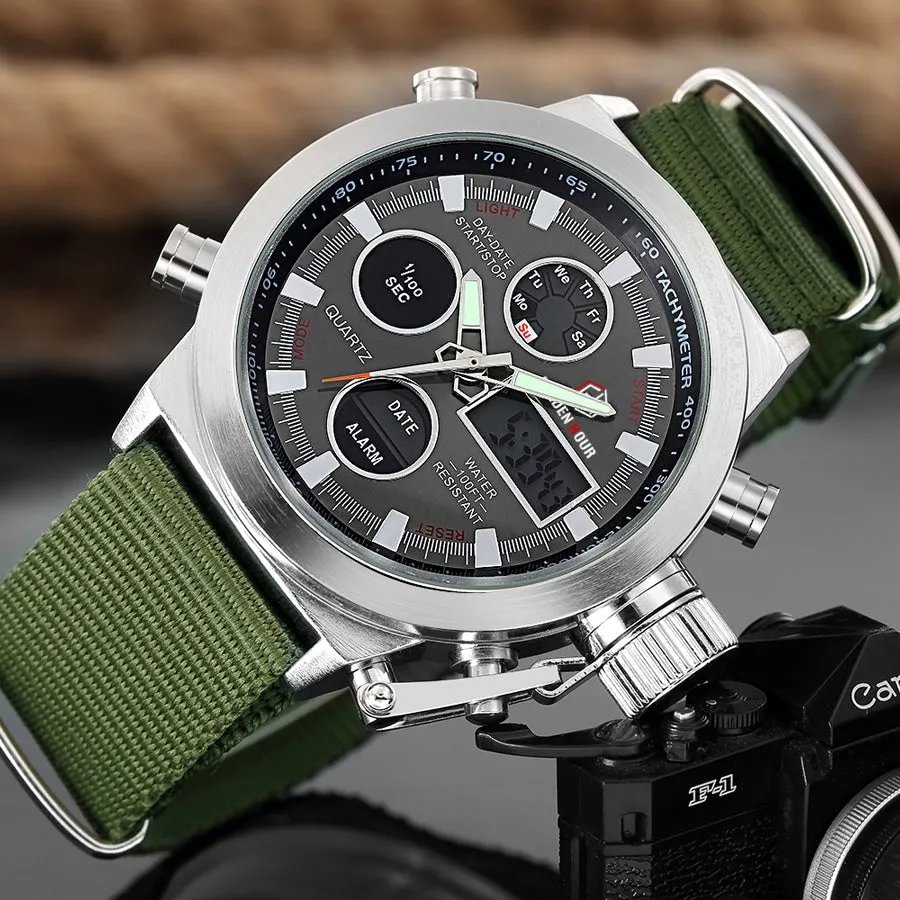 Fashionable Waterproof Watches with Dual Display