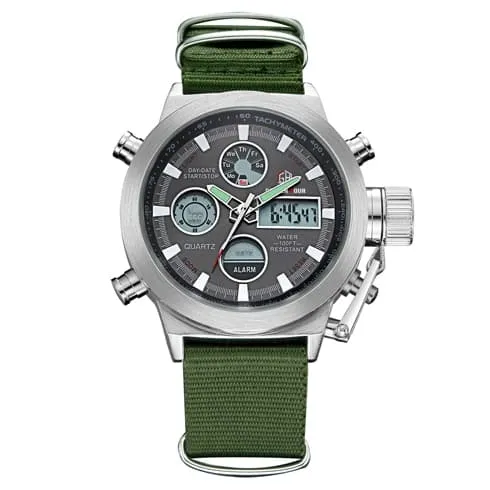 Fashionable Waterproof Watches with Dual Display