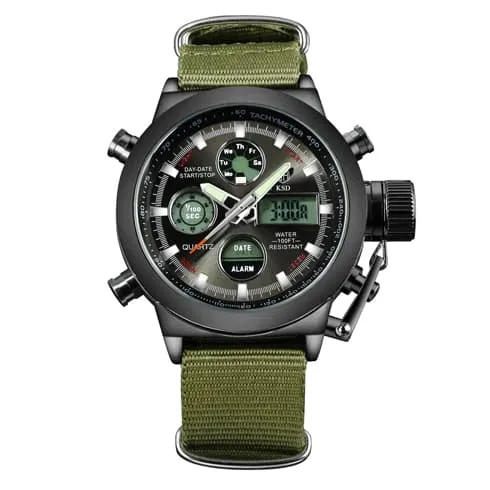 Fashionable Waterproof Watches with Dual Display