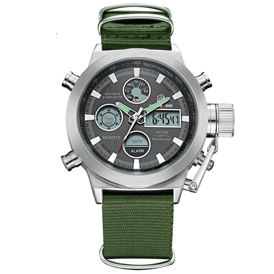 Fashionable Waterproof Watches with Dual Display