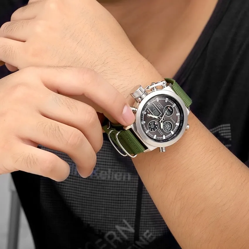 Fashionable Waterproof Watches with Dual Display
