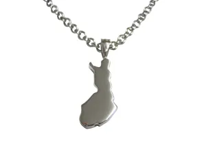 Finland Map Shape Pendant Necklace