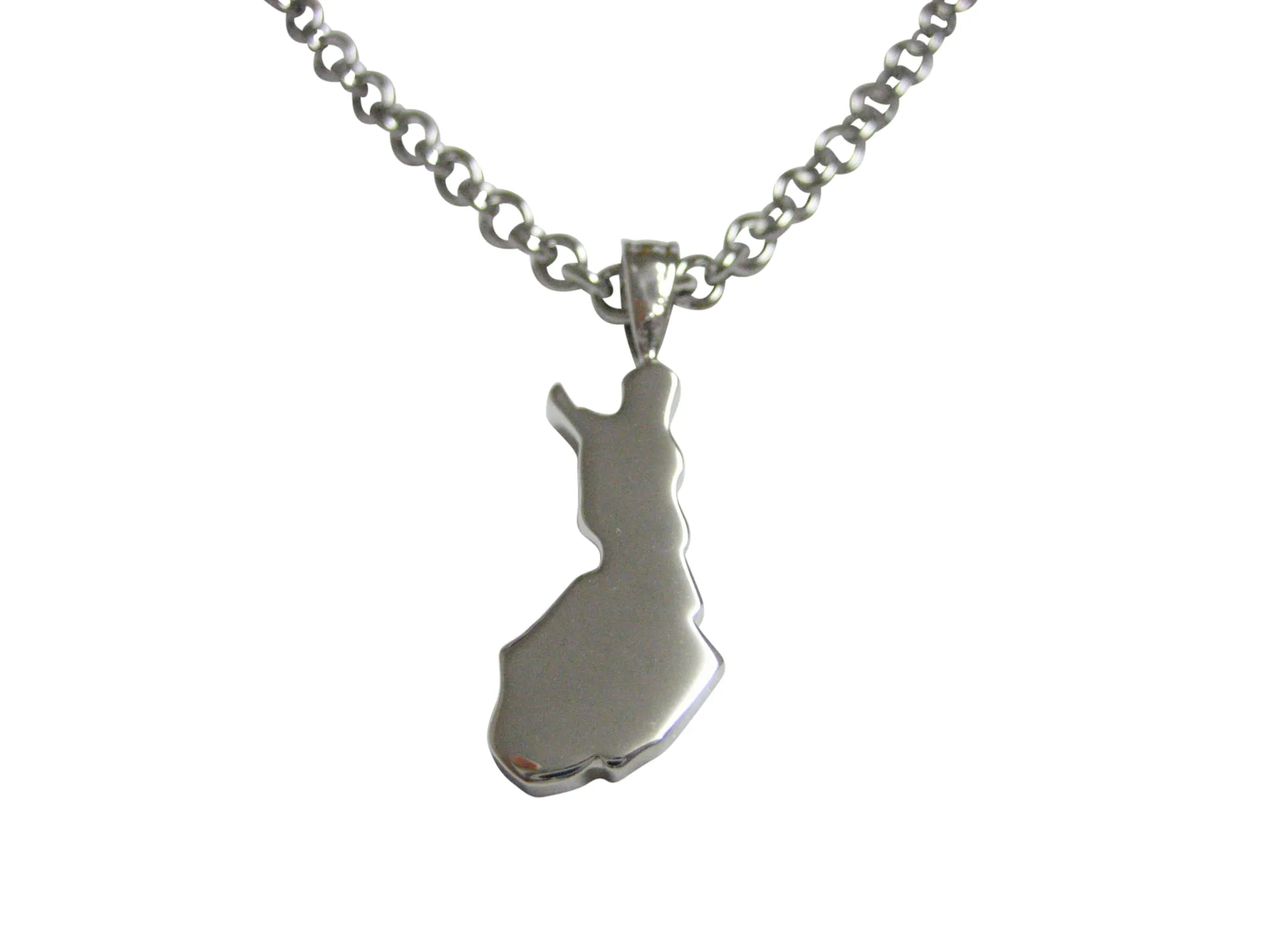 Finland Map Shape Pendant Necklace