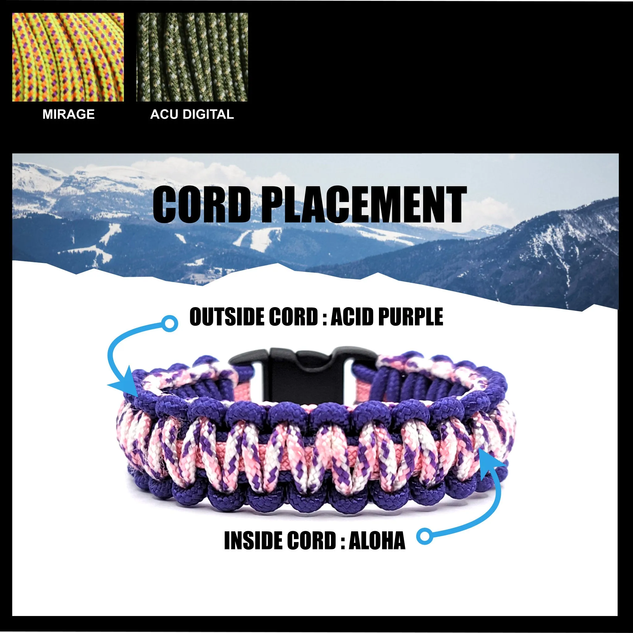 Florida Strong Hurricane Helene Thin 275 Paracord Bracelet for Kids & Adults