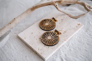 Forest Bloom Wood Hoop Earrings