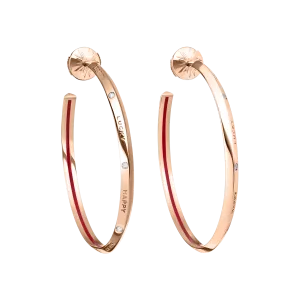 Fortune Hoop Earrings in Rose Gold