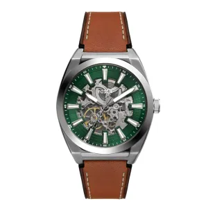 Fossil Everett Gents Automatic Brown Leather Strap Watch