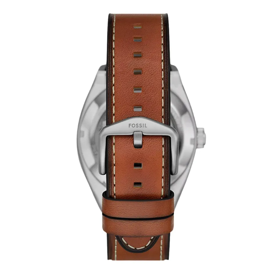 Fossil Everett Gents Automatic Brown Leather Strap Watch