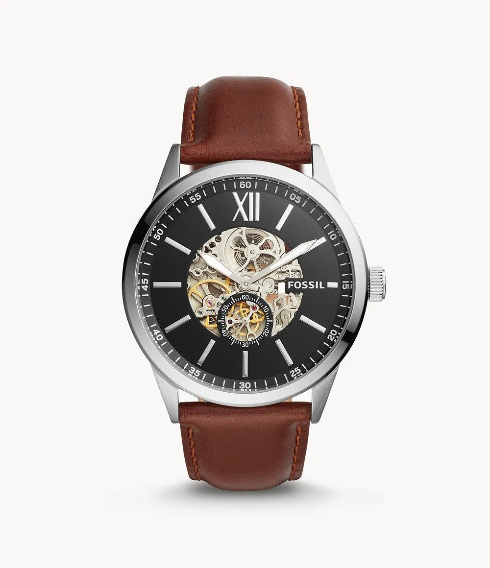 Fossil Flynn Automatic Brown Leather Men's Watch BQ2270