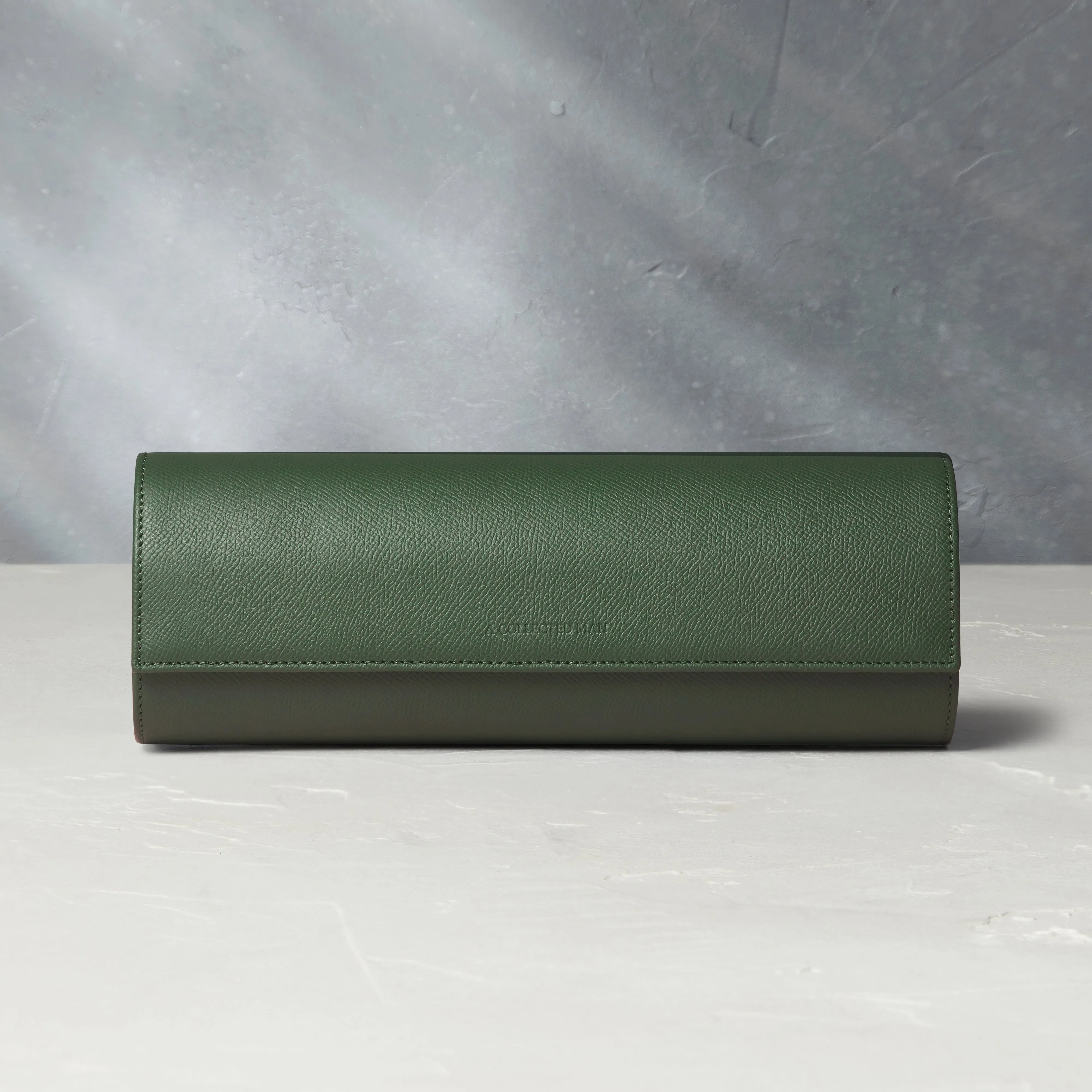 four-watch roll, grained leather