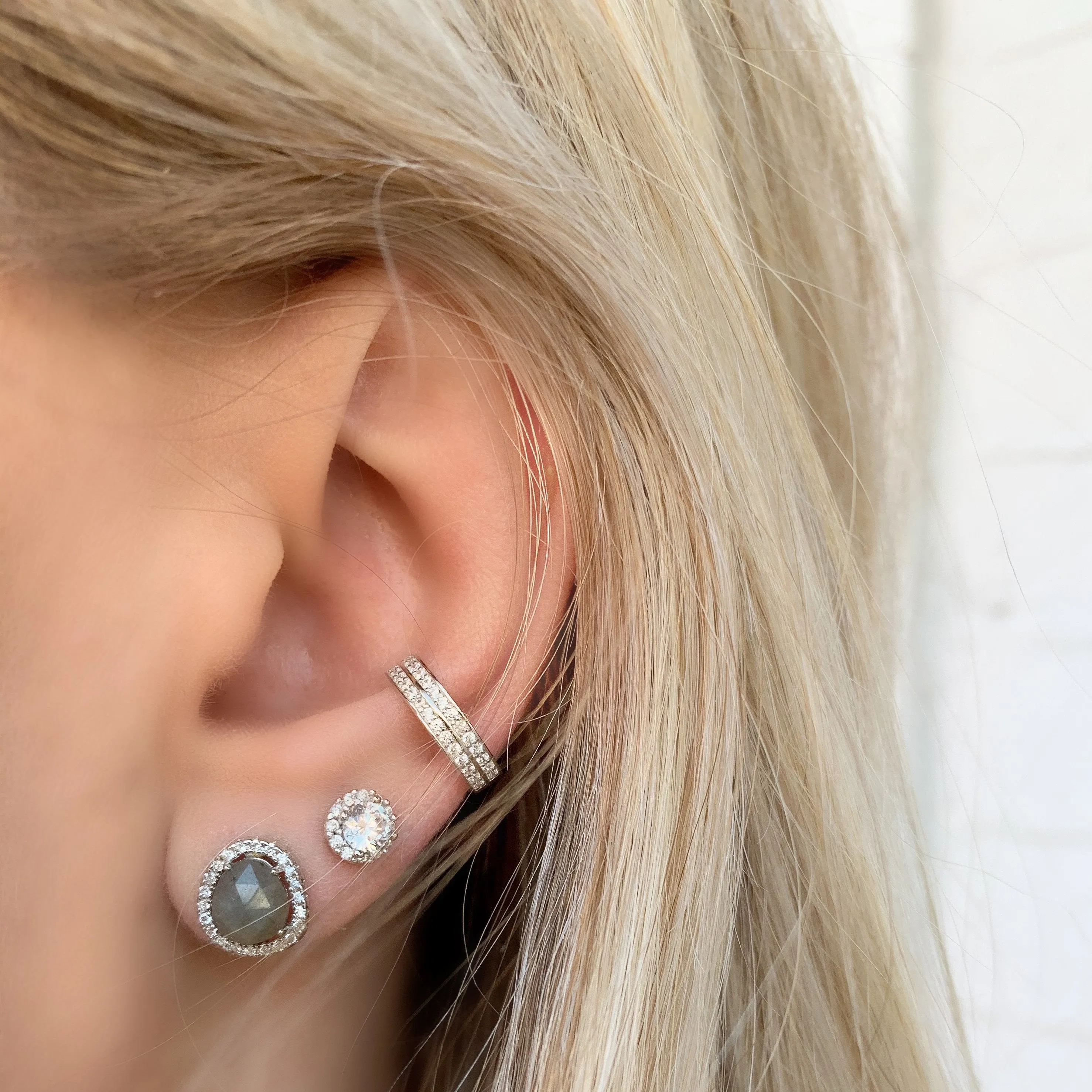 Free Form Labradorite Stud Earrings