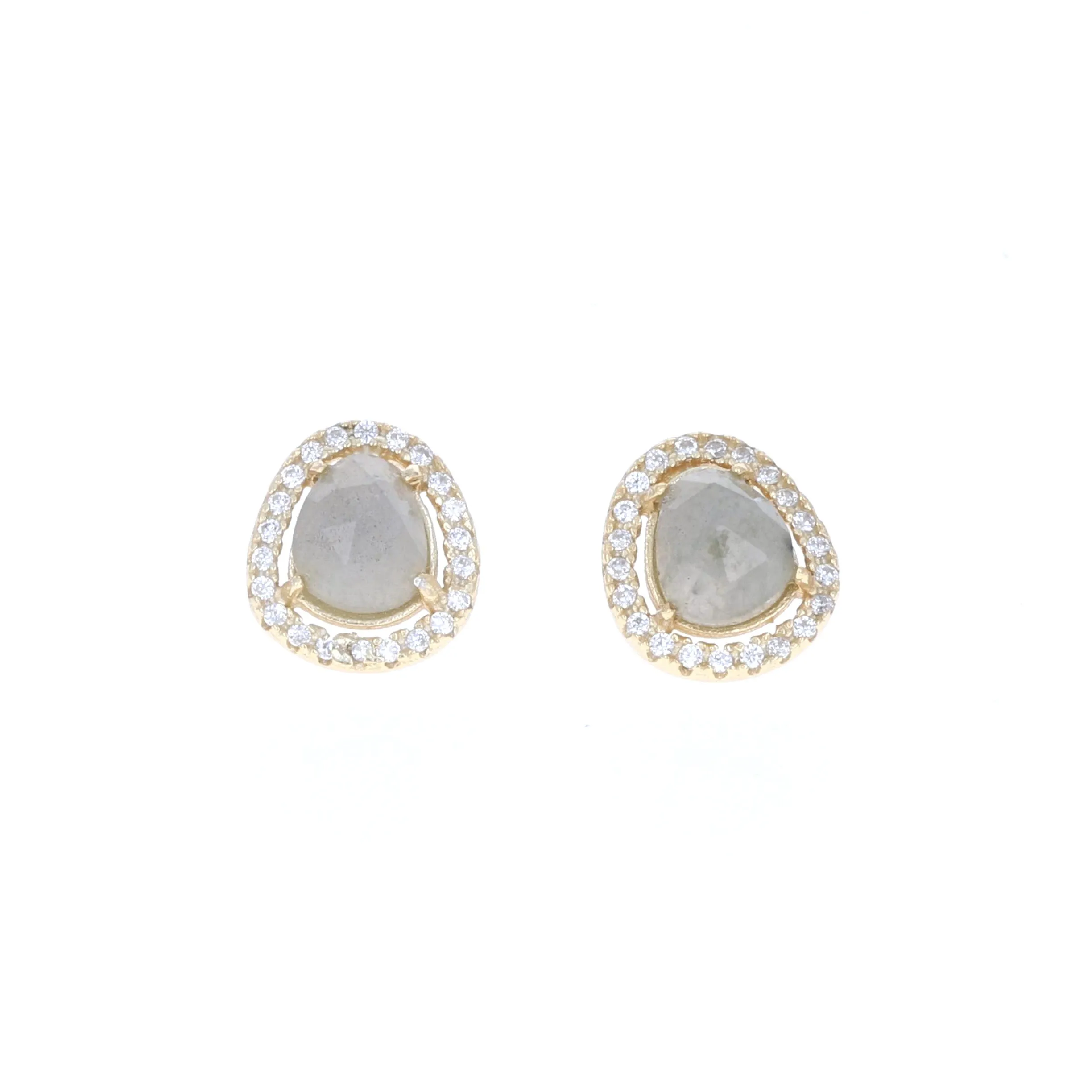 Free Form Labradorite Stud Earrings