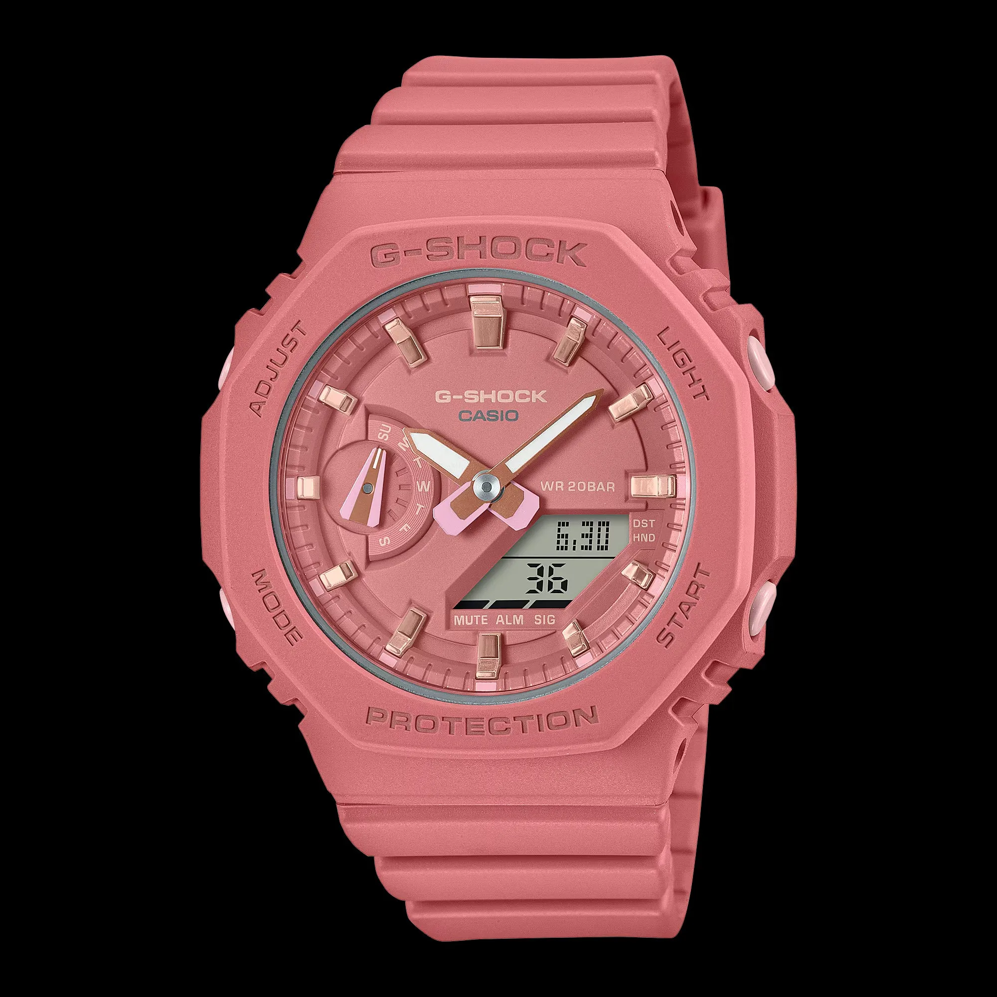 G Shock Digital Pink Resin Band Watch GMAS2100-4A2