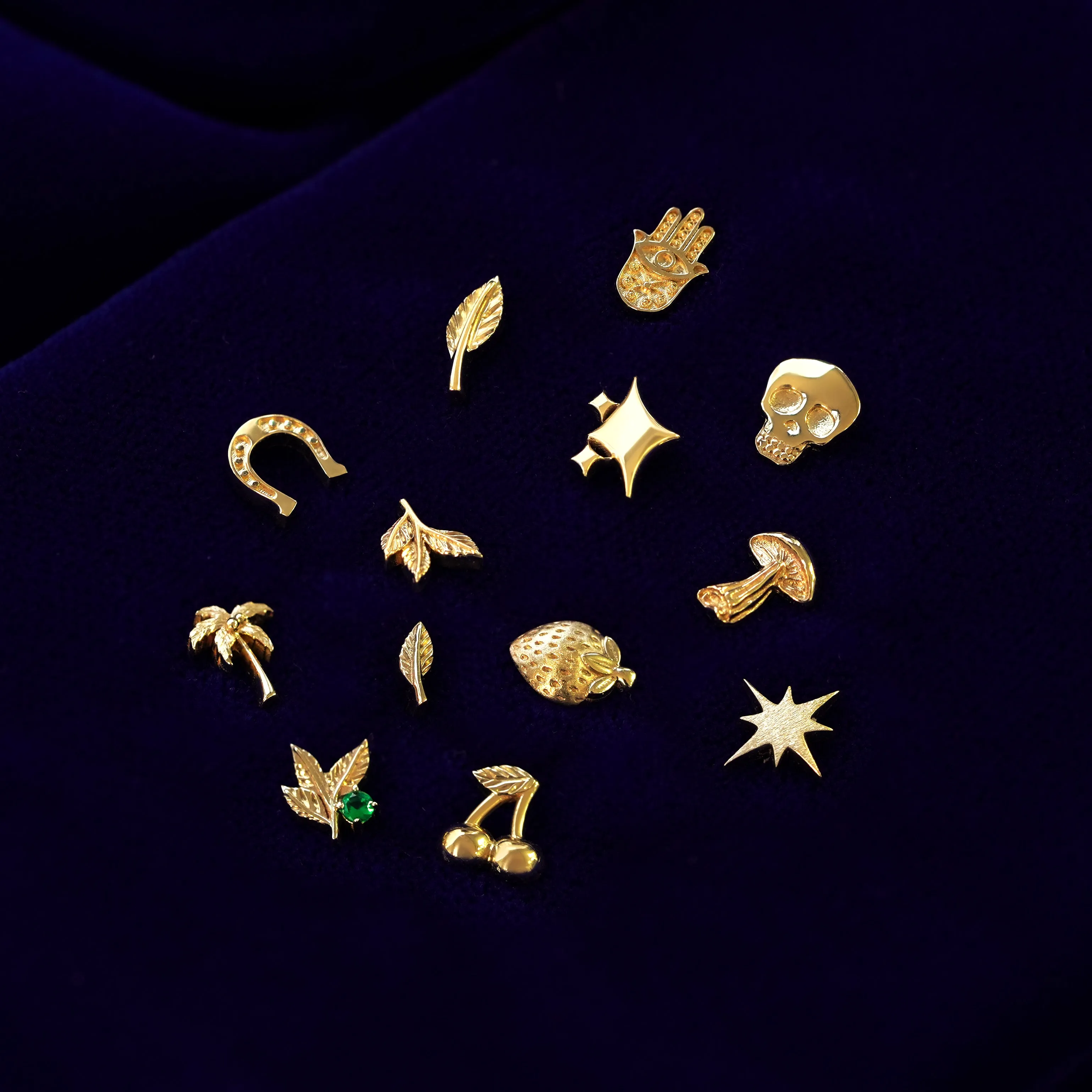 Gemstone 3 Leaves Earring