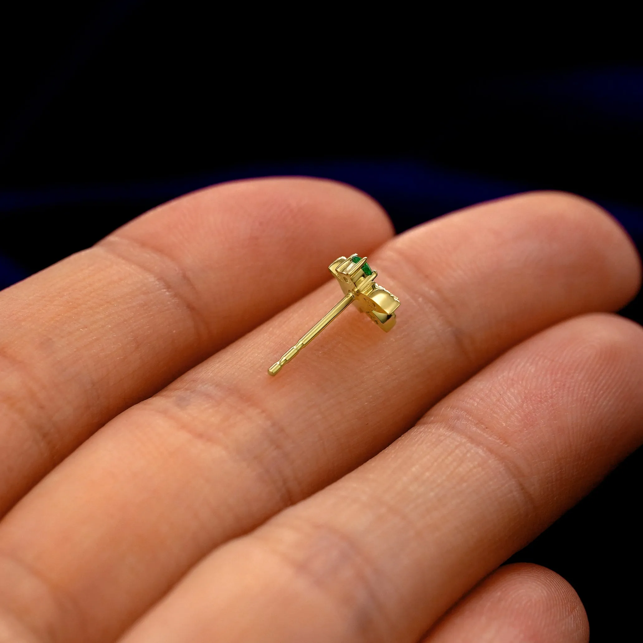Gemstone 3 Leaves Earring