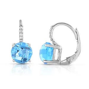 Gemstone & 0.08Ct Diamond Earrings in 14K Gold