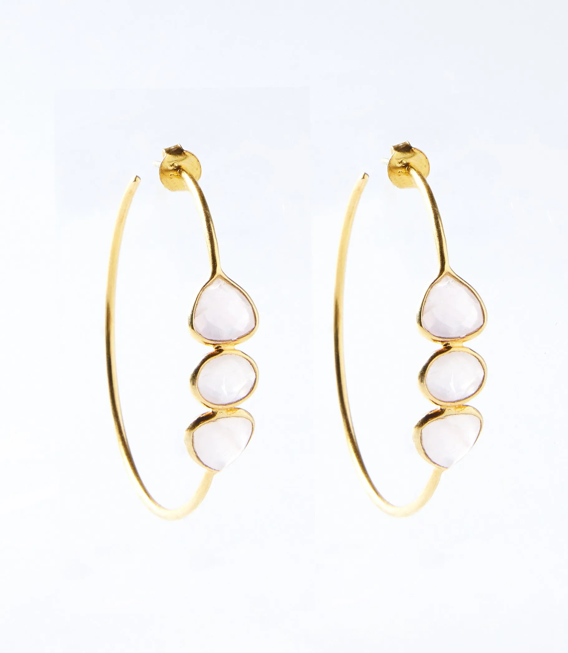 Gemstone Hoop Earrings