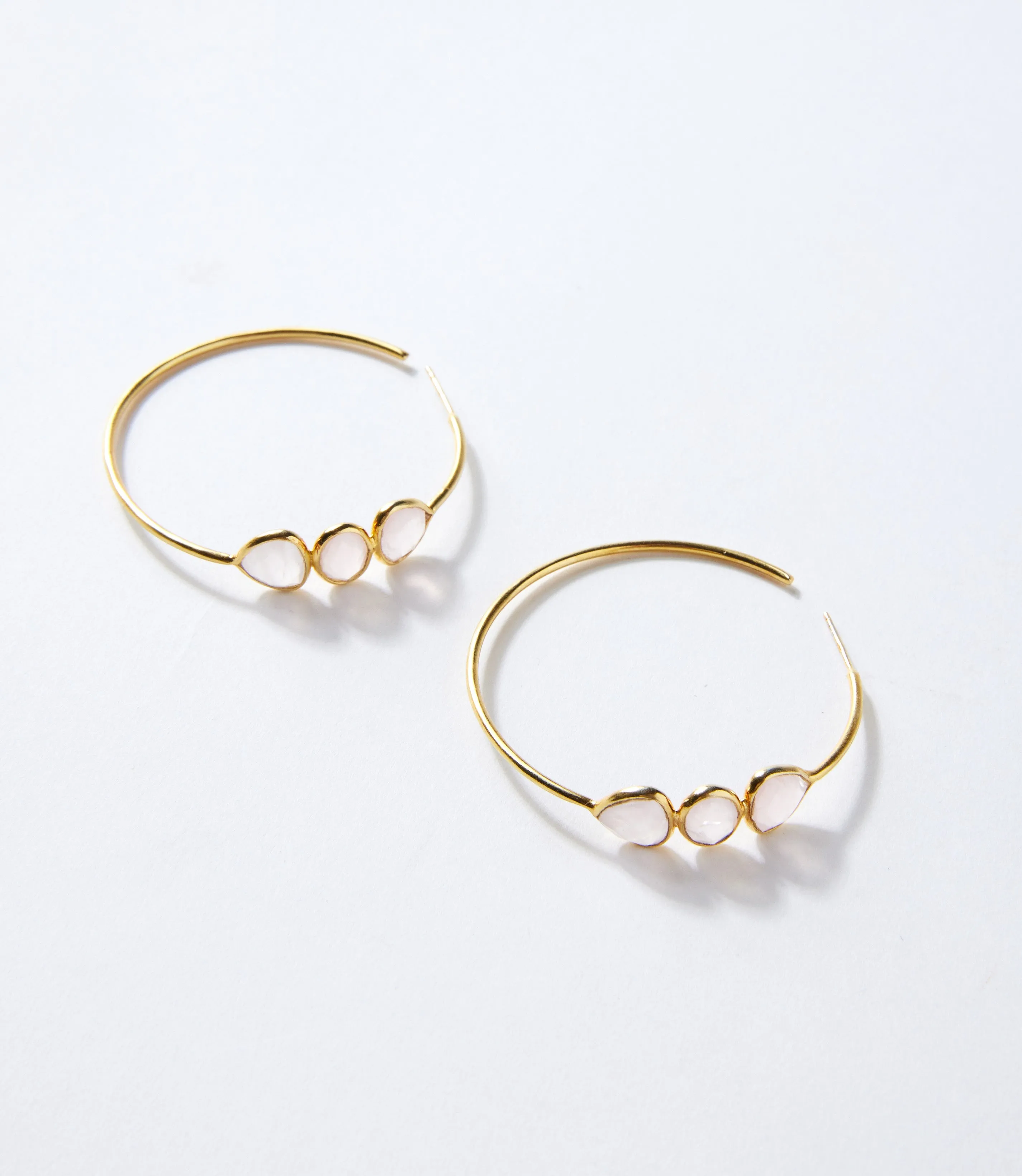 Gemstone Hoop Earrings